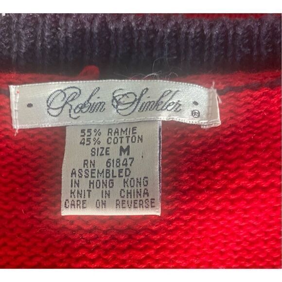 Holiday Sweater Vest Scottish Button Front Red/Blue Size M - Picture 12 of 12